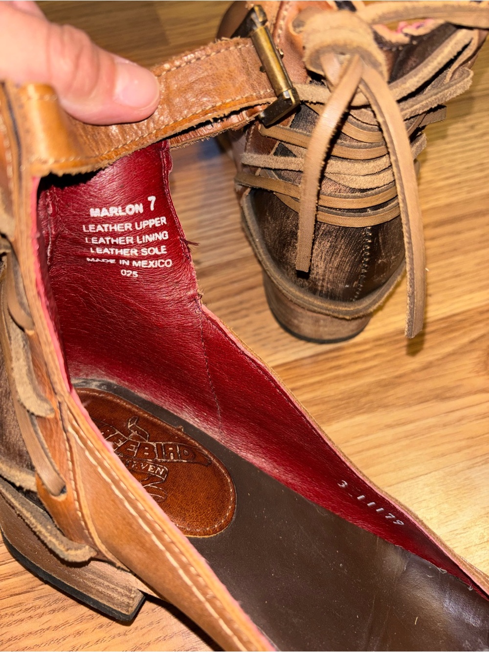 Freebird by Steven Brown Leather Ankle-Strap Heels - Picture 3 of 4